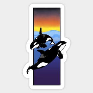 Orcas Sunset Sticker